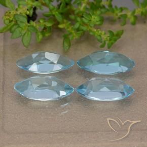 Gemas de Topacio Azul Suizo natural de 5.60 ct, Marquesa, VVS-VS