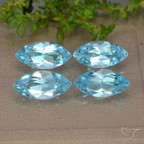 5.06ctw Natural Azul Suizo Topacio, Marquesa, VVS-VS