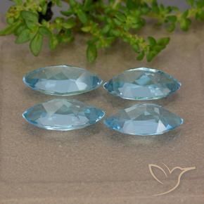 Gemas de Topacio Azul Suizo natural de 5.06 ct, Marquesa, VVS-VS