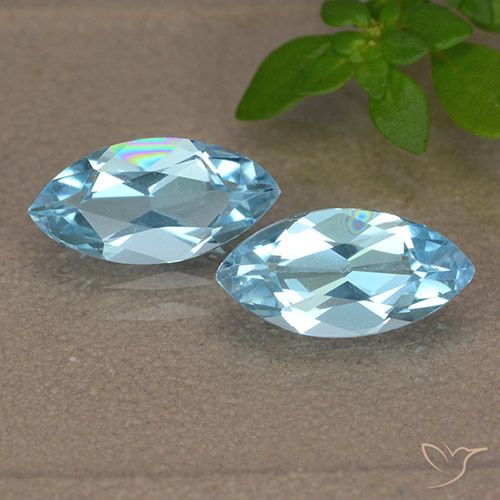 2.47ctw Natural Azul Cielo Topacio, Marquesa, VVS-VS