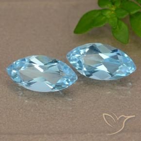 Gemas de Topacio Azul Cielo natural de 2.47 ct, Marquesa, VVS-VS