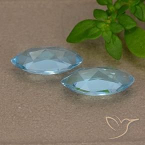 Gemas de Topacio Azul Cielo natural de 2.47 ct, Marquesa, VVS-VS
