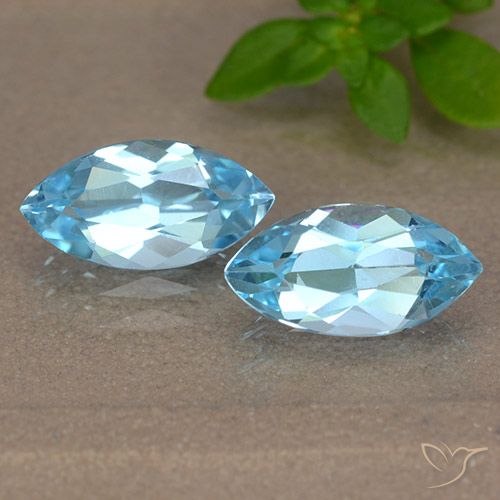 2.46ctw Natural Azul Suizo Topacio, Marquesa, VVS-VS
