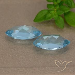 Gemas de Topacio Azul Suizo natural de 2.46 ct, Marquesa, VVS-VS