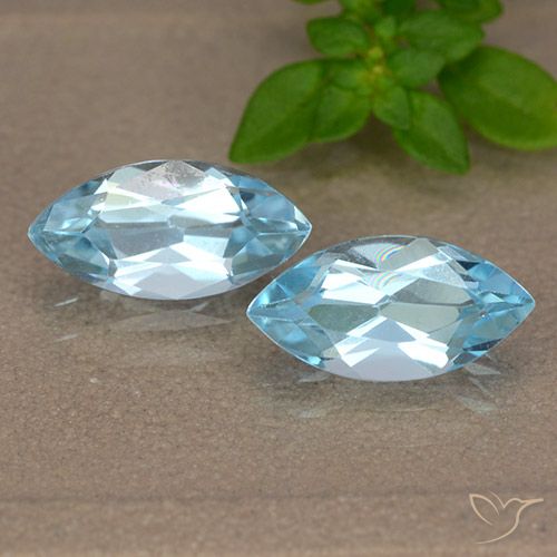 2.62ctw Natural Azul Cielo Topacio, Marquesa, VVS-VS
