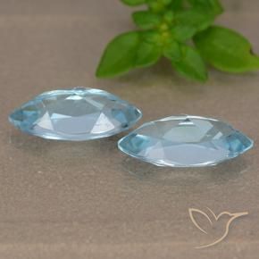 Gemas de Topacio Azul Cielo natural de 2.62 ct, Marquesa, VVS-VS