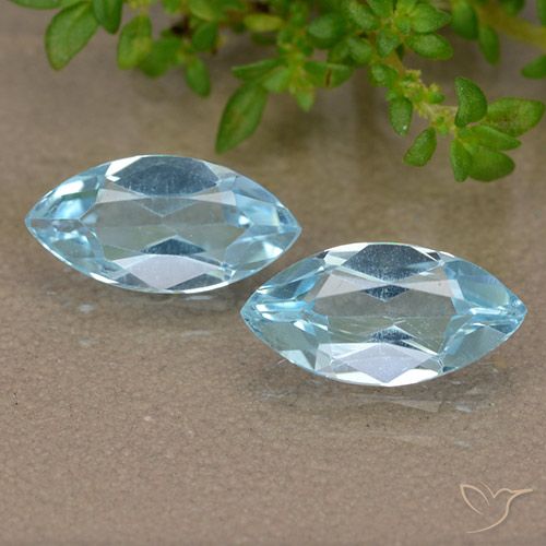 2.22ctw Natural Azul Cielo Topacio, Marquesa, VVS-VS