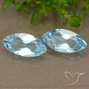 Gemas de Topacio Azul Cielo natural de 2.22 ct, Marquesa, VVS-VS