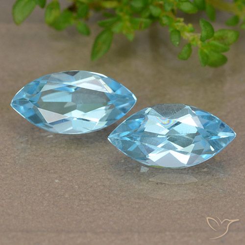 2.55ctw Natural Azul Suizo Topacio, Marquesa, VVS-VS