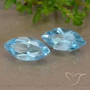 Gemas de Topacio Azul Suizo natural de 2.55 ct, Marquesa, VVS-VS