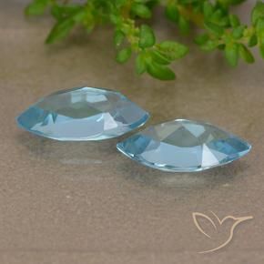 Gemas de Topacio Azul Suizo natural de 2.55 ct, Marquesa, VVS-VS