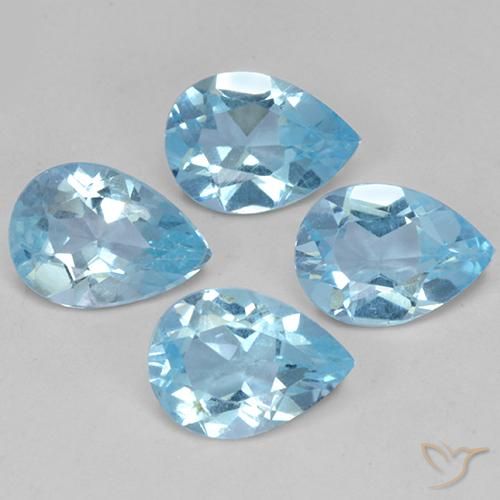 2.96ctw Natural Azul Cielo Topacio, En forma de pera, VVS-VS