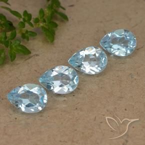 Gemas de Topacio Azul Cielo natural de 3.13 ct, En forma de pera, VVS-VS