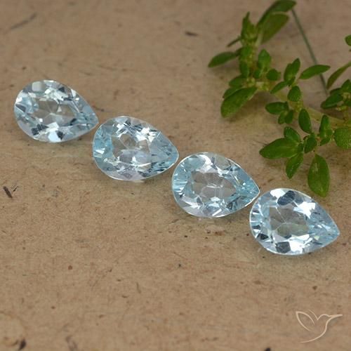 3.47ctw Natural Azul Cielo Topacio, En forma de pera, VVS-VS