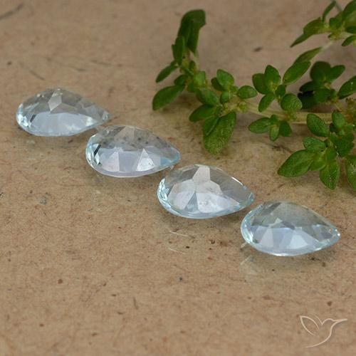Gemas de Topacio Azul Cielo natural de 3.47 ct, En forma de pera, VVS-VS