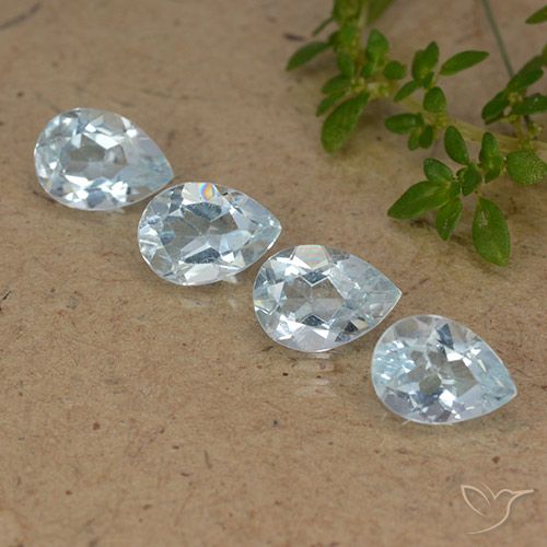 3.29ctw Natural Azul Cielo Topacio, En forma de pera, VVS-VS