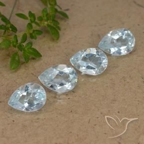Gemas de Topacio Azul Cielo natural de 3.29 ct, En forma de pera, VVS-VS