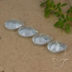 Gemas de Topacio Azul Cielo natural de 3.29 ct, En forma de pera, VVS-VS