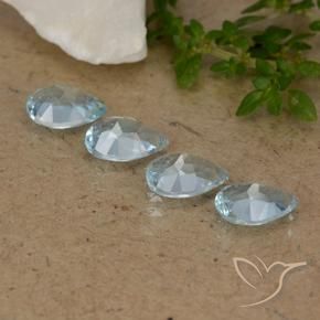 Gemas de Topacio Azul Cielo natural de 3.09 ct, En forma de pera, VVS-VS