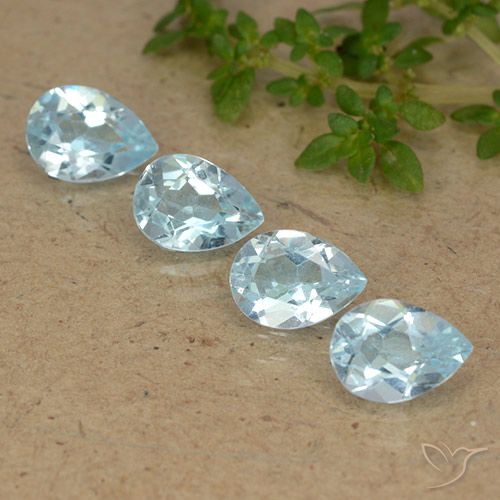 3.31ctw Natural Azul Cielo Topacio, En forma de pera, VVS-VS