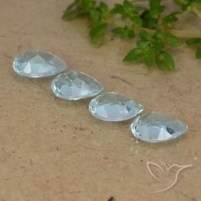 Gemas de Topacio Azul Cielo natural de 3.31 ct, En forma de pera, VVS-VS