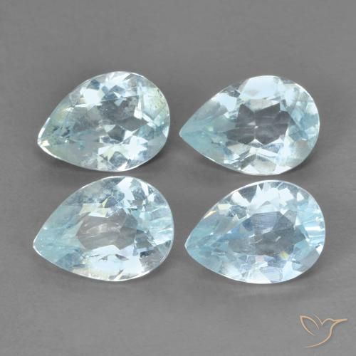 Gemas de Topacio Azul Cielo natural de 3.31 ct, En forma de pera, VVS-VS