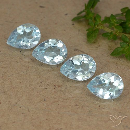 3.27ctw Natural Azul Cielo Topacio, En forma de pera, VVS-VS