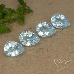 Gemas de Topacio Azul Cielo natural de 3.27 ct, En forma de pera, VVS-VS