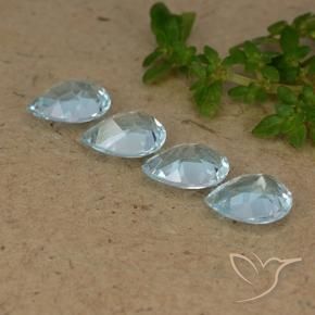 Gemas de Topacio Azul Cielo natural de 3.27 ct, En forma de pera, VVS-VS