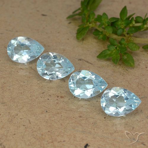3.39ctw Natural Azul Cielo Topacio, En forma de pera, VVS-VS