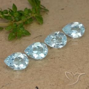 Gemas de Topacio Azul Cielo natural de 3.39 ct, En forma de pera, VVS-VS