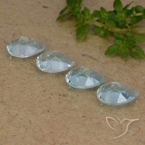Gemas de Topacio Azul Cielo natural de 3.39 ct, En forma de pera, VVS-VS