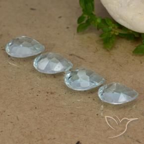 Gemas de Topacio Azul Cielo natural de 3.45 ct, En forma de pera, VVS-VS