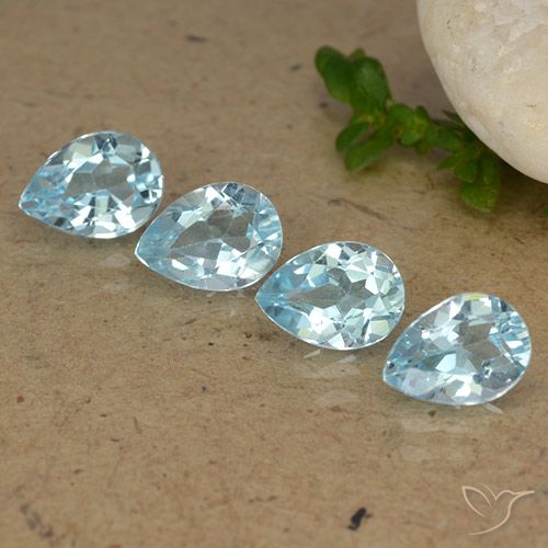 3.48ctw Natural Azul Cielo Topacio, En forma de pera, VVS-VS