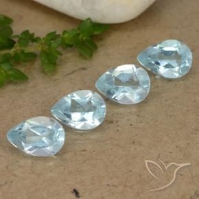 Gemas de Topacio Azul Cielo natural de 3.28 ct, En forma de pera, VVS-VS