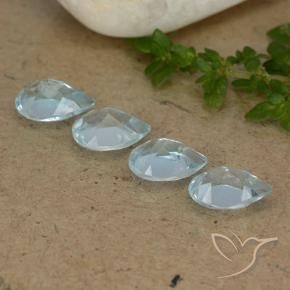 Gemas de Topacio Azul Cielo natural de 3.28 ct, En forma de pera, VVS-VS
