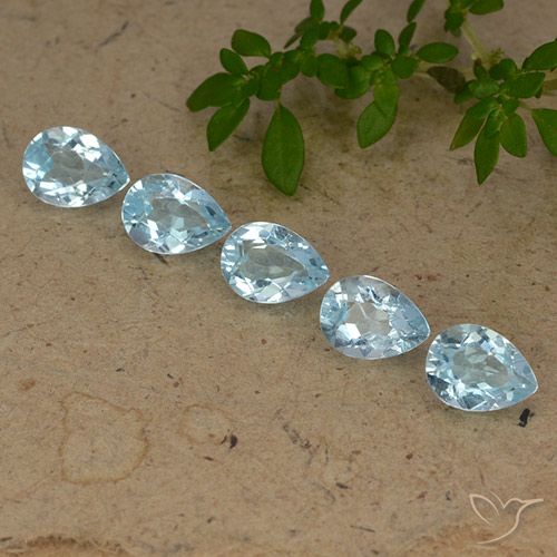 4.29ctw Natural Azul Cielo Topacio, En forma de pera, VVS-VS