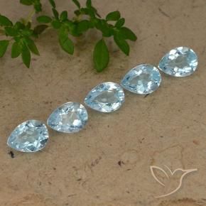 Gemas de Topacio Azul Cielo natural de 4.29 ct, En forma de pera, VVS-VS