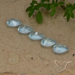 Gemas de Topacio Azul Cielo natural de 4.29 ct, En forma de pera, VVS-VS