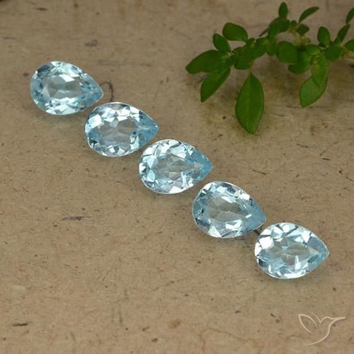 4.16ctw Natural Azul Suizo Topacio, En forma de pera, VVS-VS