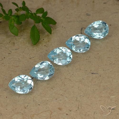 Gemas de Topacio Azul Suizo natural de 4.16 ct, En forma de pera, VVS-VS