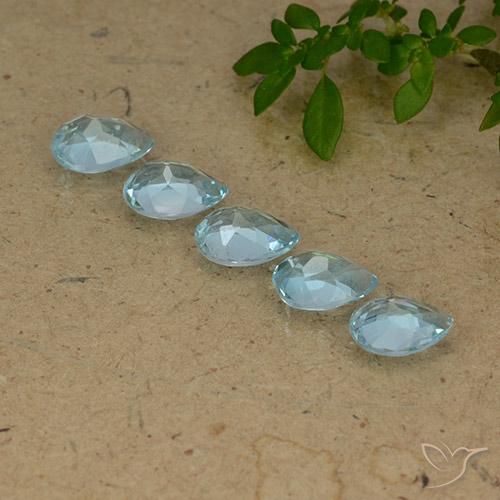 Gemas de Topacio Azul Suizo natural de 4.16 ct, En forma de pera, VVS-VS