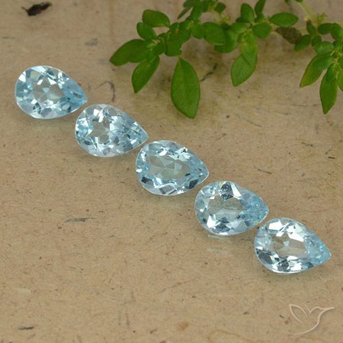 3.83ctw Natural Azul Cielo Topacio, En forma de pera, VVS-VS