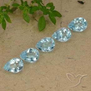 Gemas de Topacio Azul Cielo natural de 3.83 ct, En forma de pera, VVS-VS
