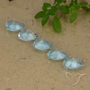 Gemas de Topacio Azul Cielo natural de 3.83 ct, En forma de pera, VVS-VS