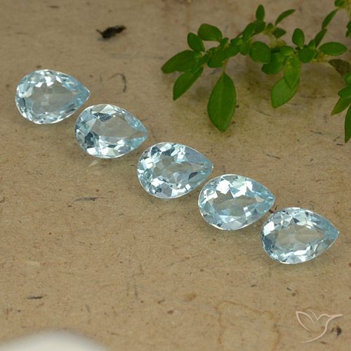 4.41ctw Natural Azul Cielo Topacio, En forma de pera, VVS-VS