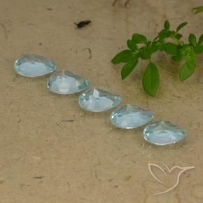 Gemas de Topacio Azul Cielo natural de 4.41 ct, En forma de pera, VVS-VS