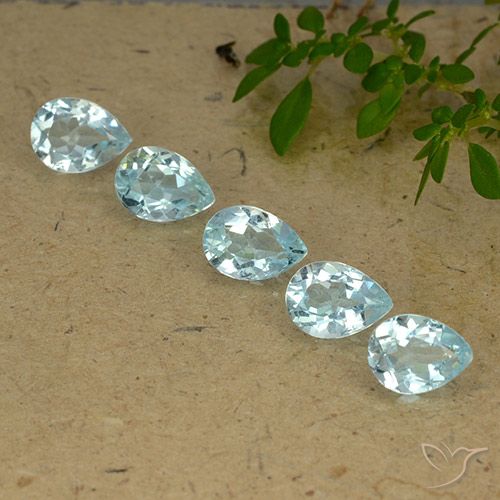 3.97ctw Natural Azul Cielo Topacio, En forma de pera, VVS-VS