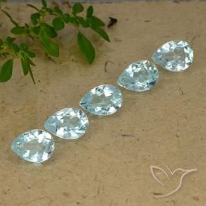 Gemas de Topacio Azul Cielo natural de 3.97 ct, En forma de pera, VVS-VS
