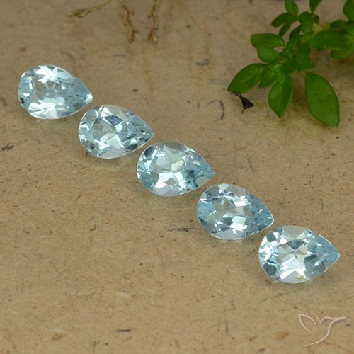 4.25ctw Natural Azul Cielo Topacio, En forma de pera, VVS-VS